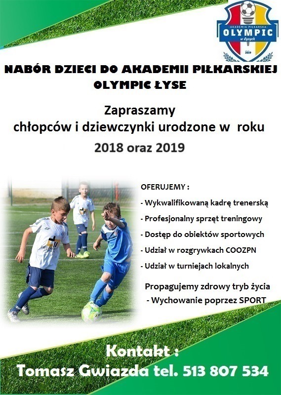 NABÓR DZIECI DO AKADEMII PIŁKARSKIEJ OLYMPIC ŁYSE