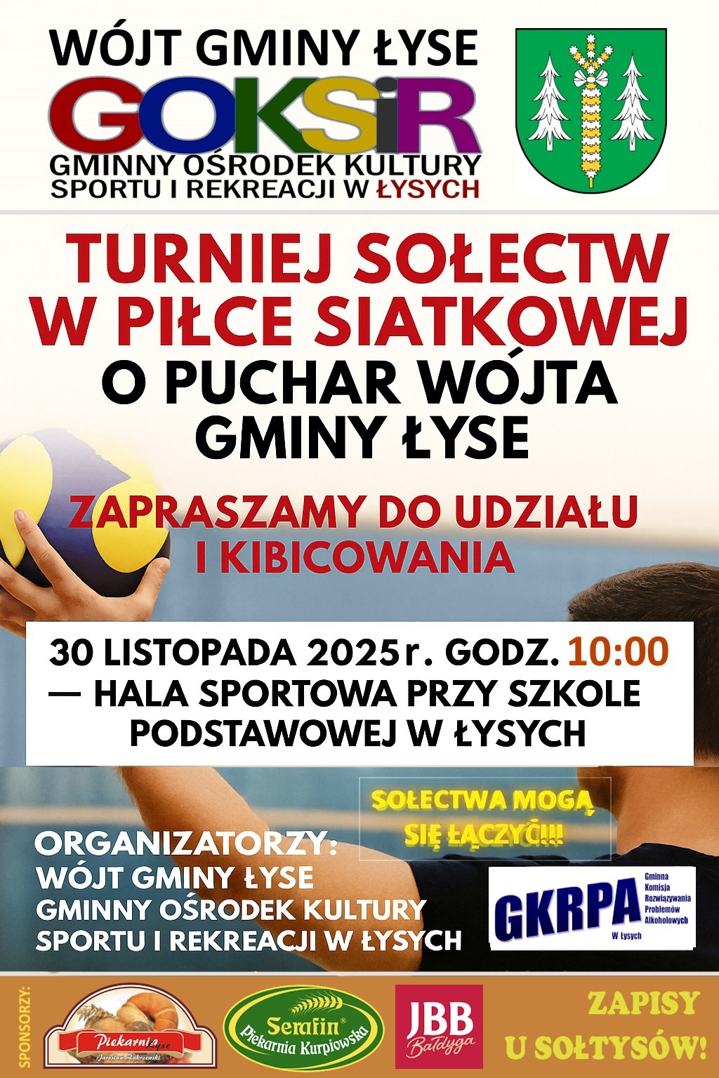 TURNIEJ SOŁECTW PIŁKI SIATKOWEJ O PUCHAR WÓJTA GMINY ŁYSE