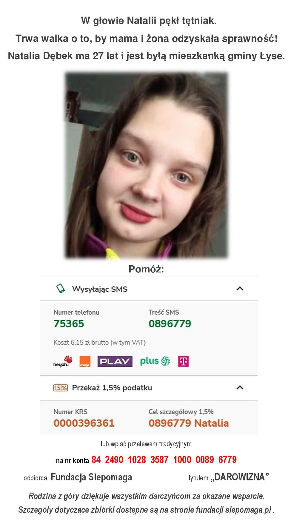 W głowie Natalii pękł tętniak! 