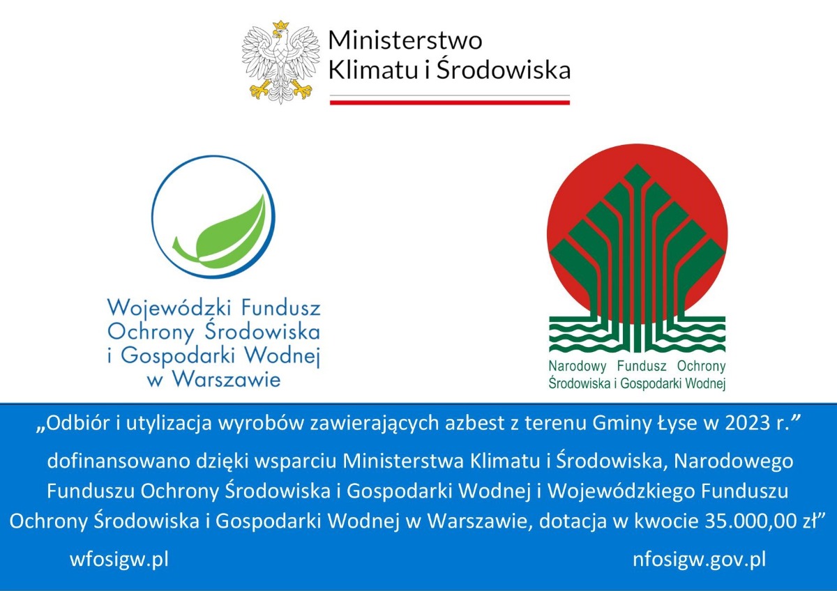 Dotacje na modernizację oświetlenia i odbiór azbestu w Gminie Łyse