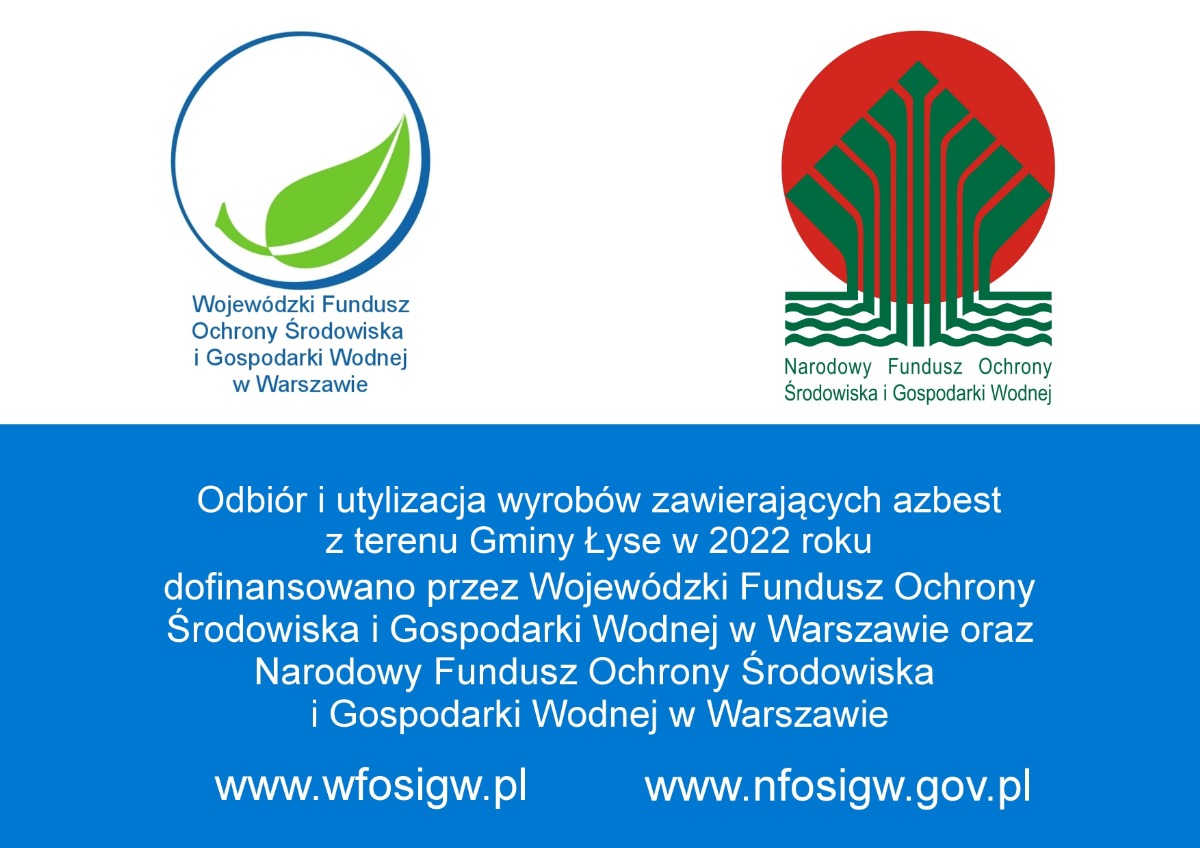 Odbiór i utylizacja wyrobów zawierających azbest z terenu Gminy Łyse w 2022roku