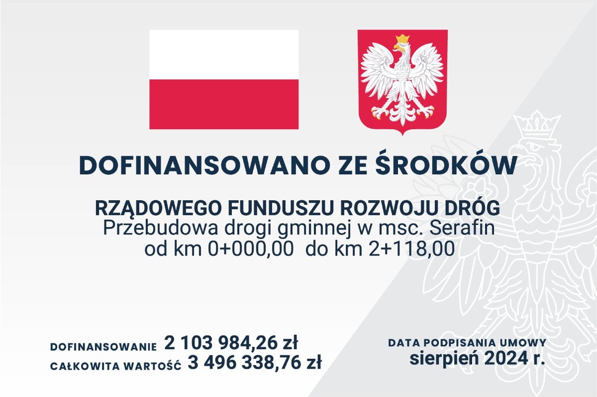 Zakończono przebudowę dróg gminnych w Serafinie i Pupkowiźnie