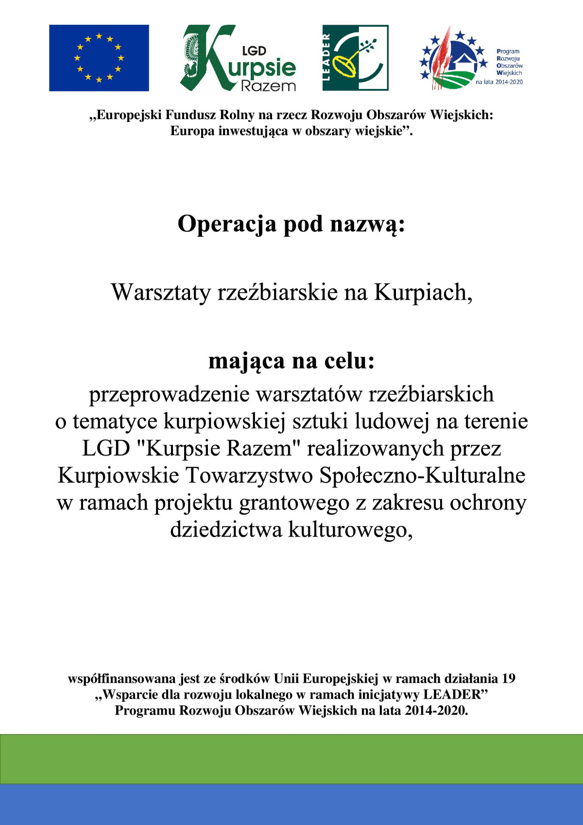 Warsztaty rzeźbiarskie na Kurpiach Warsztaty rzeźbiarskie na Kurpiach