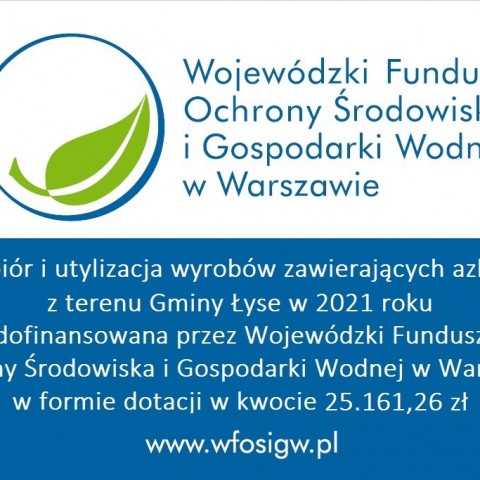 Powiększ obraz: Odbiór i utylizacja wyrobów zawierających azbest z terenu Gminy Łyse w 2021 roku